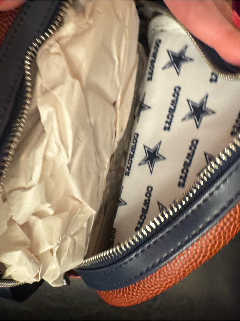 Loungefly Dallas Cowboys Mini Backpack in Brown and Navy with White Accents - Picture 3 of 3